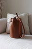 Leather bucket bag brown