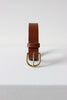 Brass buckle belt brown