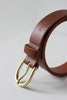 Brass buckle belt brown